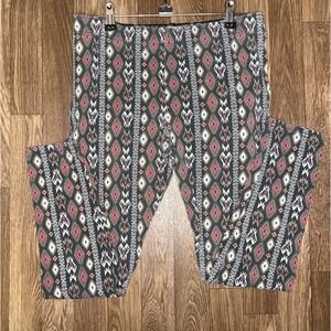 Hollister Patterned Leggings‎ Size L Aztec Tribal Print Colorful
